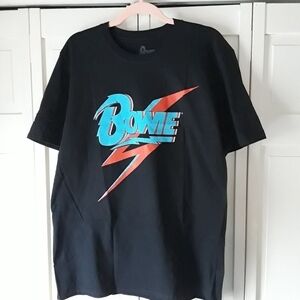 David Bowie 100% Cotton Black Graphic Tee NWOT
